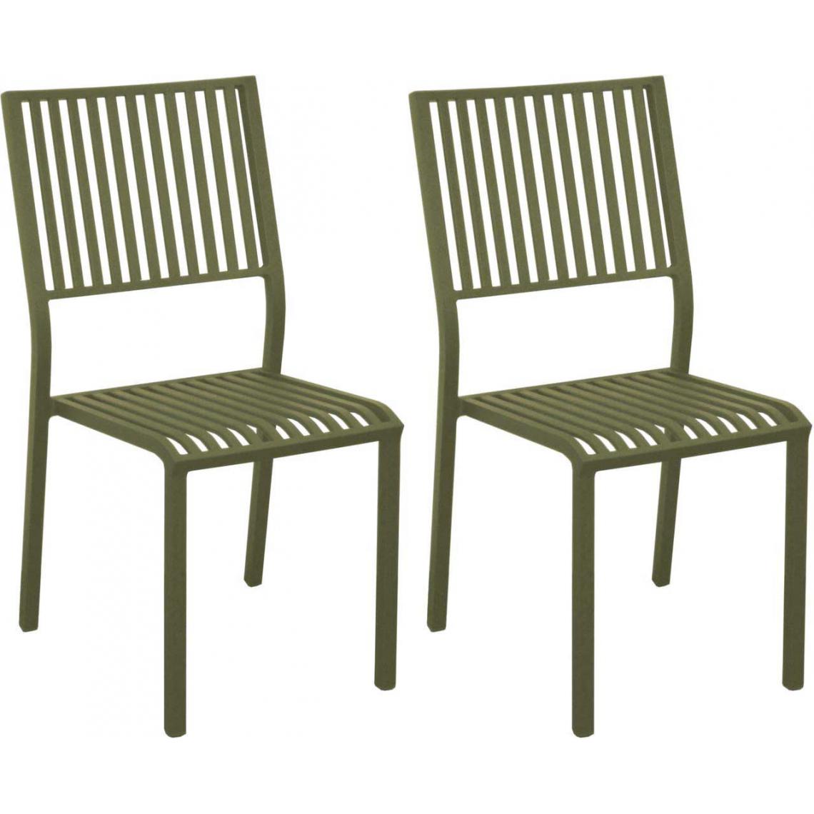 Proloisirs - Chaises d'extérieur empilables en aluminium Cayo (Lot de 2) - Chaises de jardin