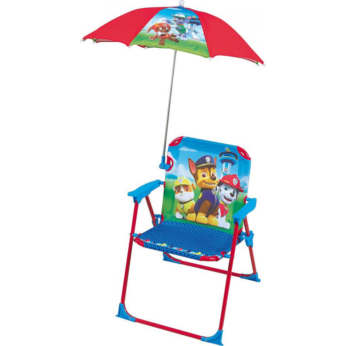 Jemini/Fun House - Chaise pliante enfant avec parasol - Pat'Patrouille - Fauteuil de jardin
