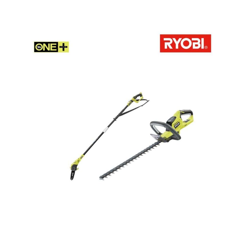 Ryobi - Pack RYOBI taille haie 18V OnePlus lithium OHT1845 - élagueur à chaîne sur perche 18V OnePlus OPP1820 - sans batterie ni chargeur - Coupe-bordures