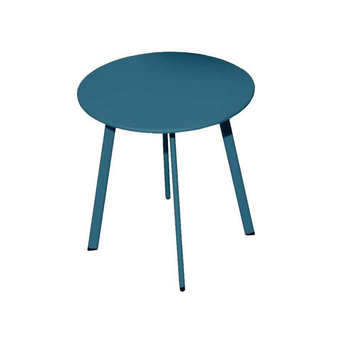 Proloisirs - Table basse de jardin en acier Massai 45 cm bleu - Tables de jardin
