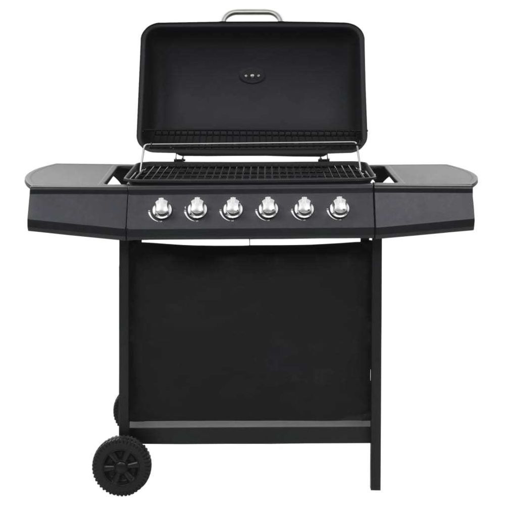 Vidaxl - Barbecue au gaz avec 6 zones de cuisson Acier Noir - Électroménager de cuisine - Grils d'extérieur | Noir | Noir - Accessoires barbecue