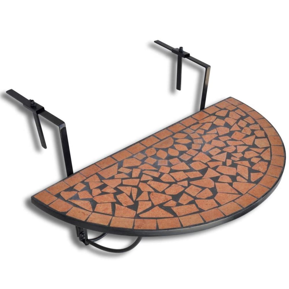Vidaxl - Table de balcon suspendue Demi-circulaire Terre cuite | Brun - Ensembles canapés et fauteuils