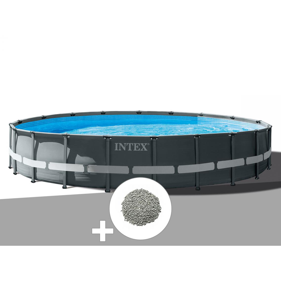 Intex - Kit piscine tubulaire Intex Ultra XTR Frame ronde 6,10 x 1,22 m + 20 kg de zéolite - Piscine Tubulaire
