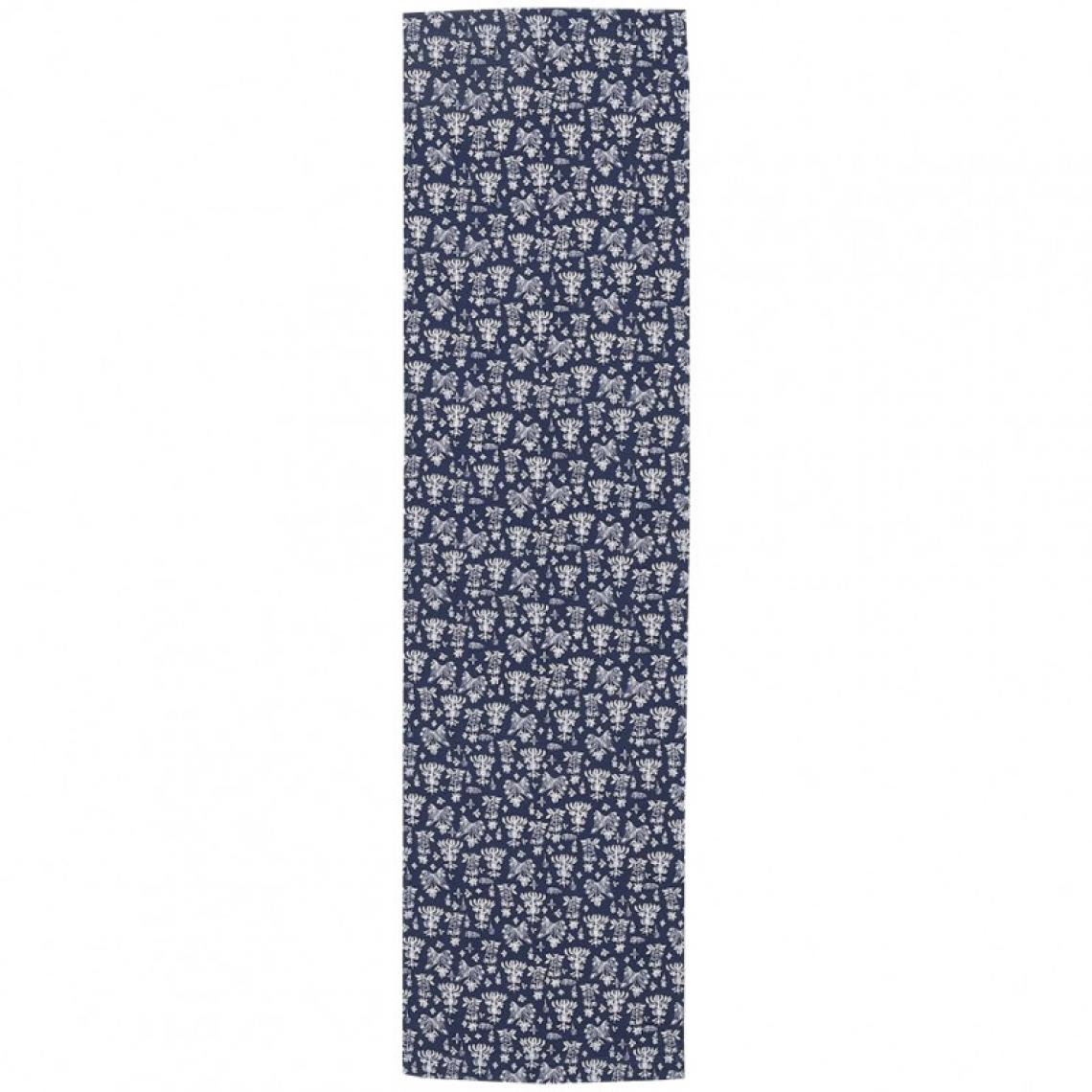 Meubletmoi - Toile de chilienne jardin motif fleuri bleu et blanc - LUDIVINE 4369 - Transats, chaises longues