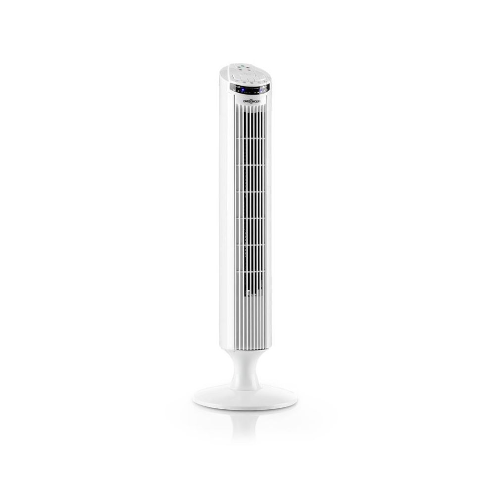 Oneconcept - oneConcept Blitzeis Ventilateur colonne sur pied 50 W oscillation à 45° - blanc oneConcept - Ventilateur