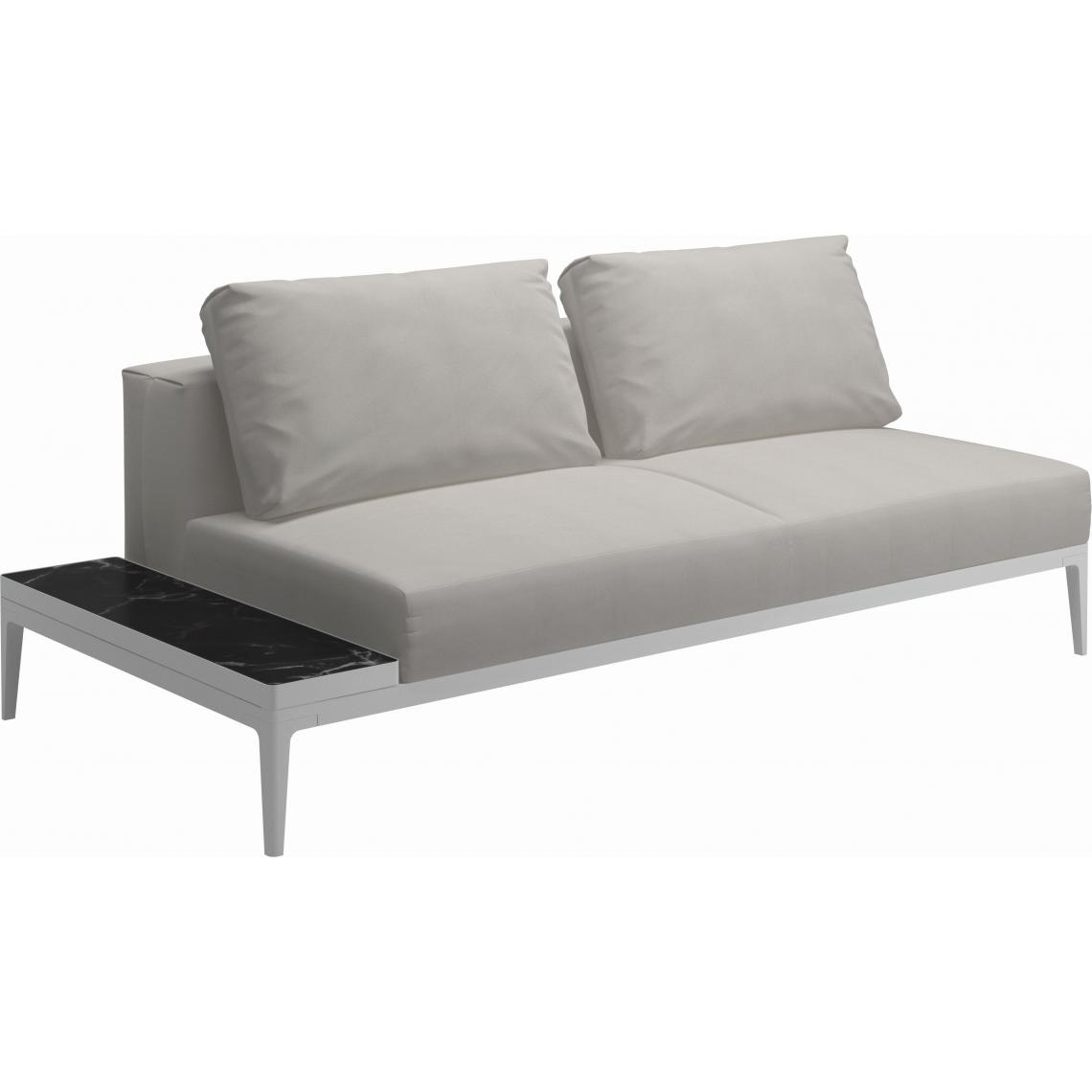 Gloster - Canapé et table Grid - GlosterGridNeroCeramic - blanc - Blend Linen - Ensembles canapés et fauteuils