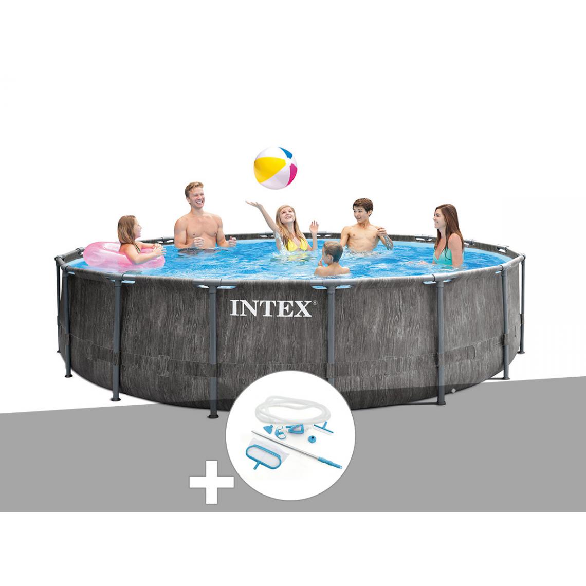 Intex - Kit piscine tubulaire Intex Baltik ronde 4,57 x 1,22 m + Kit d'entretien - Piscine Tubulaire