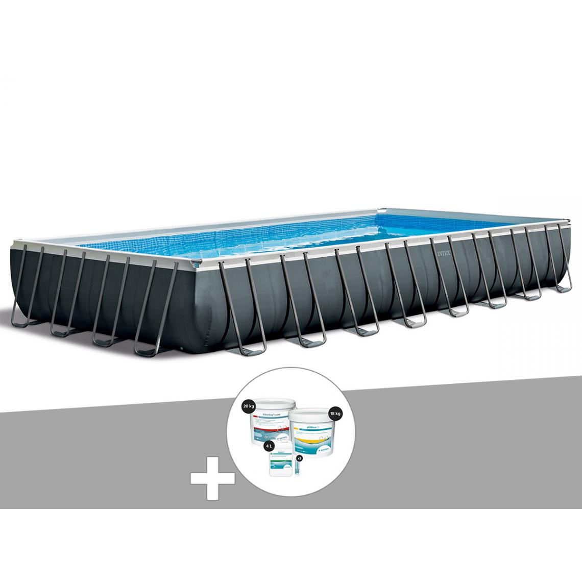 Intex - Kit piscine tubulaire Intex Ultra XTR Frame rectangulaire 9,75 x 4,88 x 1,32 m + Kit de traitement au chlore - Piscine Tubulaire