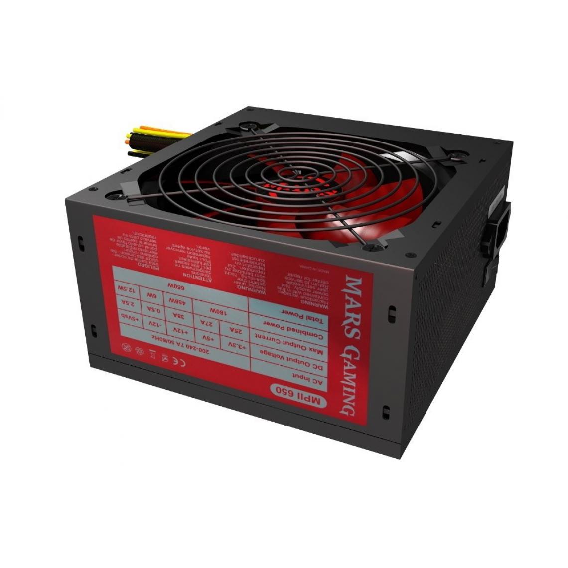 Mars Gaming - Alimentation ATX MPII 650W (Noir/Rouge) - Alimentation modulaire