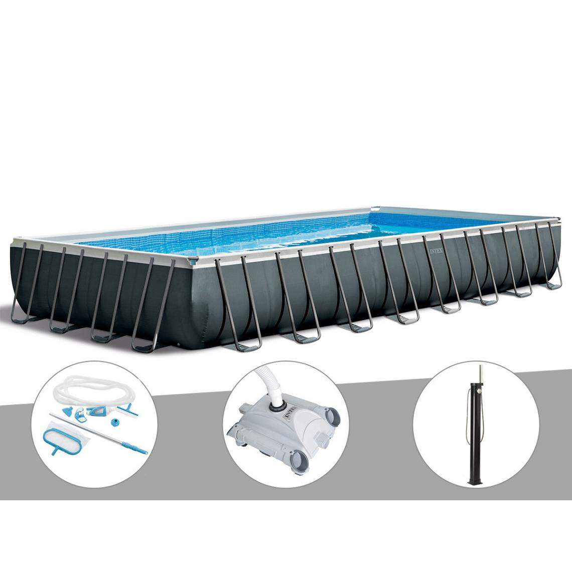Intex - Kit piscine tubulaire Intex Ultra XTR Frame rectangulaire 9,75 x 4,88 x 1,32 m + Kit d'entretien + Robot nettoyeur + Douche solaire - Piscine Tubulaire
