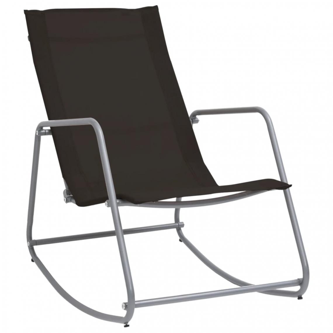 Vidaxl - vidaXL Chaise à bascule de jardin Noir 95x54x85 cm Textilène - Chaises de jardin