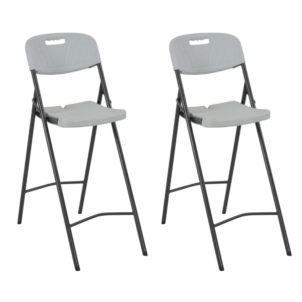 Vidaxl - Chaise de bar pliante 2 pcs HDPE 45 x 78 x 114 cm Blanc - Sièges d'extérieur - Chaises d'extérieur | Blanc | Blanc - Chaises de jardin
