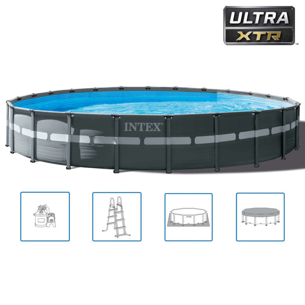 Vidaxl - Intex Ensemble de piscine ronde Ultra XTR Frame 732 x 132 cm 26340GN | Gris - Piscine et spa - Piscines | Gris | Gris - Piscines enfants
