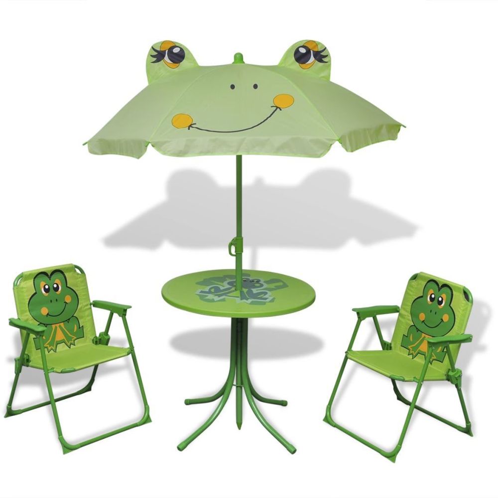 Vidaxl - Jeu de bistro avec parasol pour enfants Vert | Vert - Ensembles canapés et fauteuils