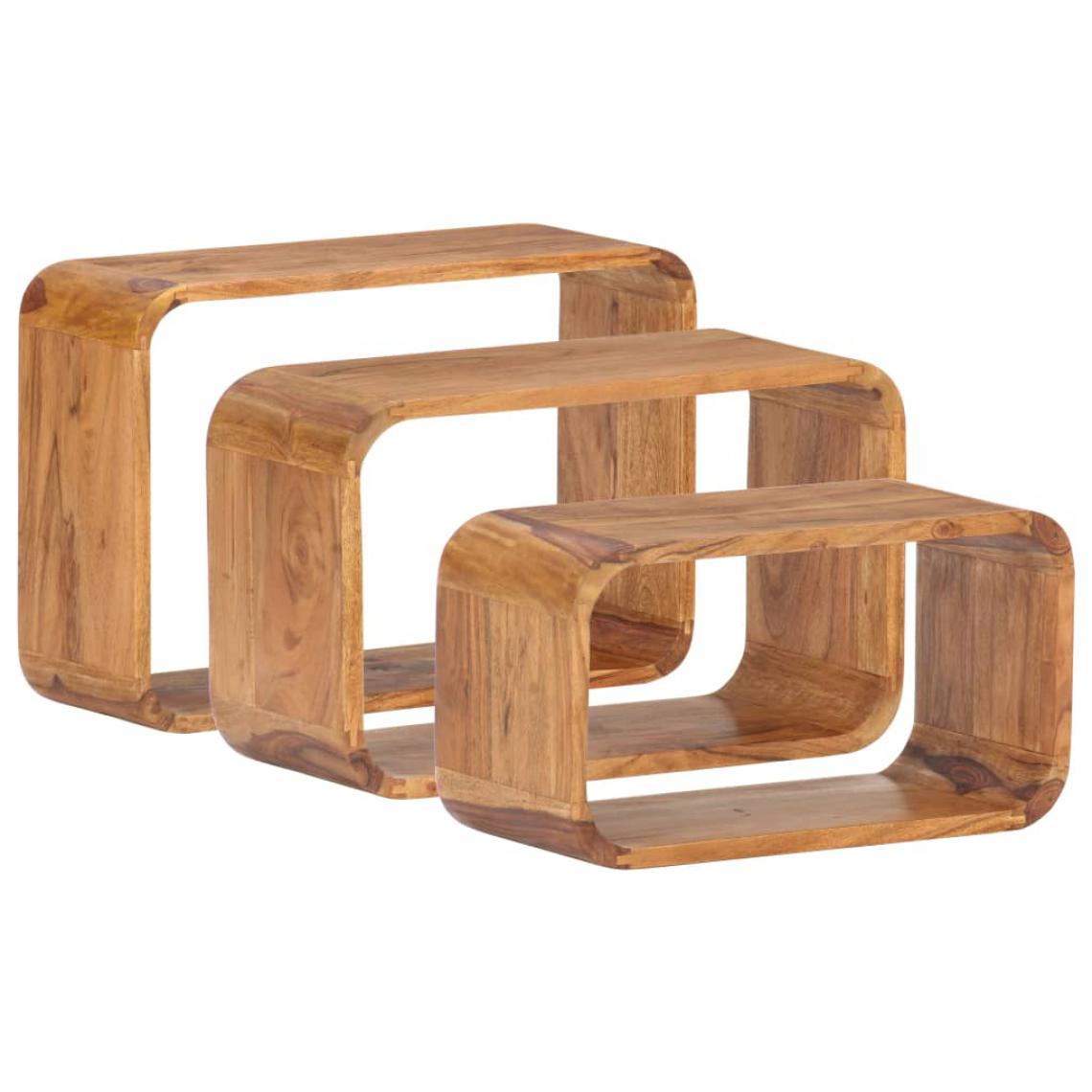 Icaverne - Moderne Tables basses et tables d'appoint serie Avarua Tables d'appoint 3 pcs Bois d'acacia solide - Tables de jardin