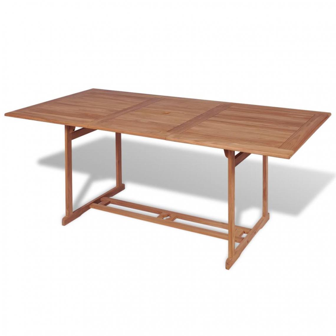 Vidaxl - Table à manger rectangulaire d'extérieur 180x90x75 cm Teck - Brun - Ensembles canapés et fauteuils