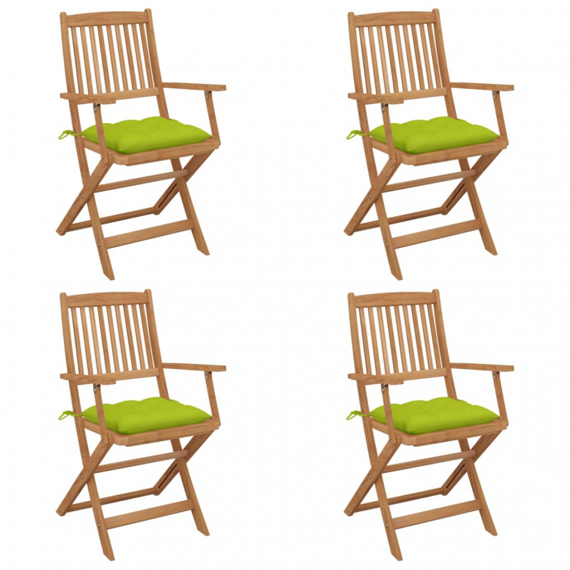 Vidaxl - vidaXL Chaises pliables de jardin 4 pcs avec coussins Bois d'acacia - Chaises de jardin