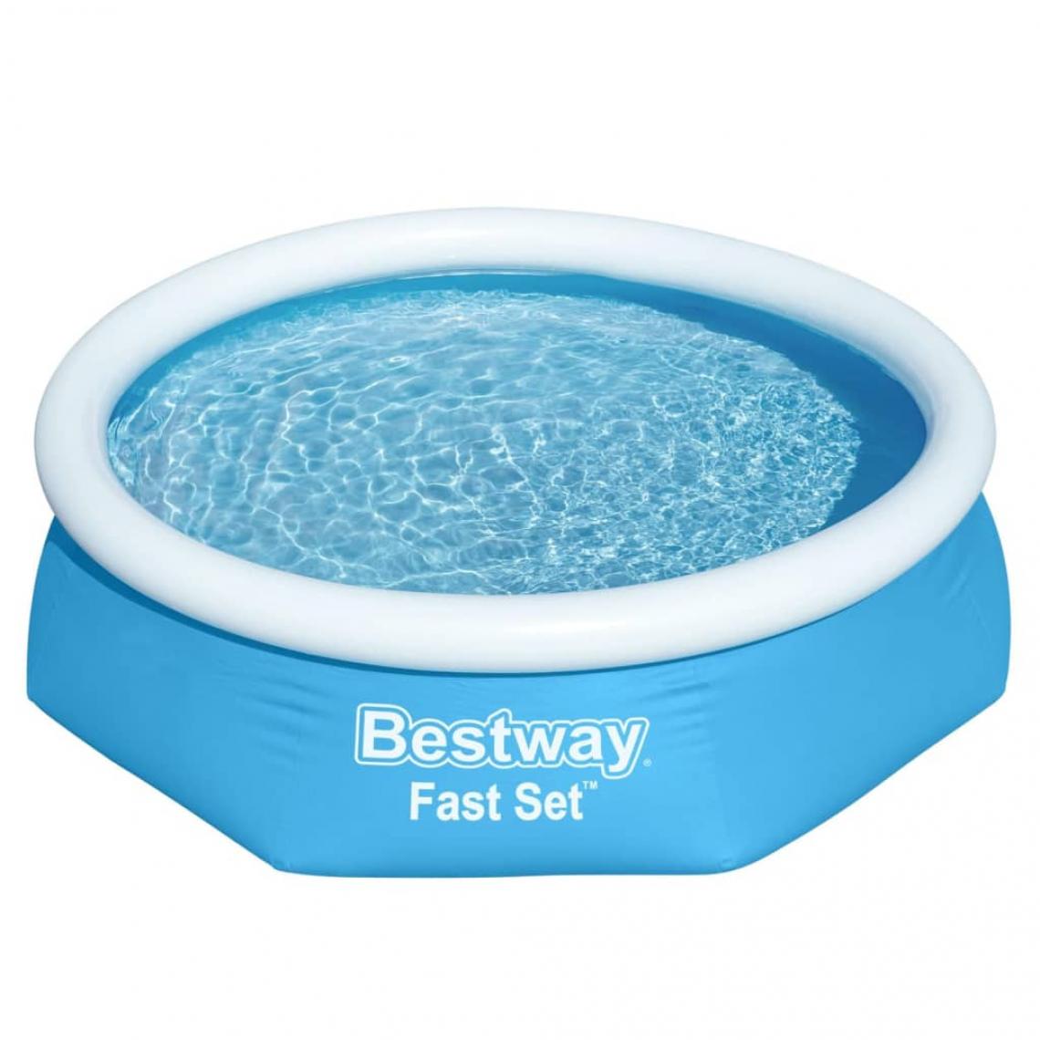 Bestway - Bestway Piscine ronde Fast Set 244x61 cm Bleu - Piscines autoportantes