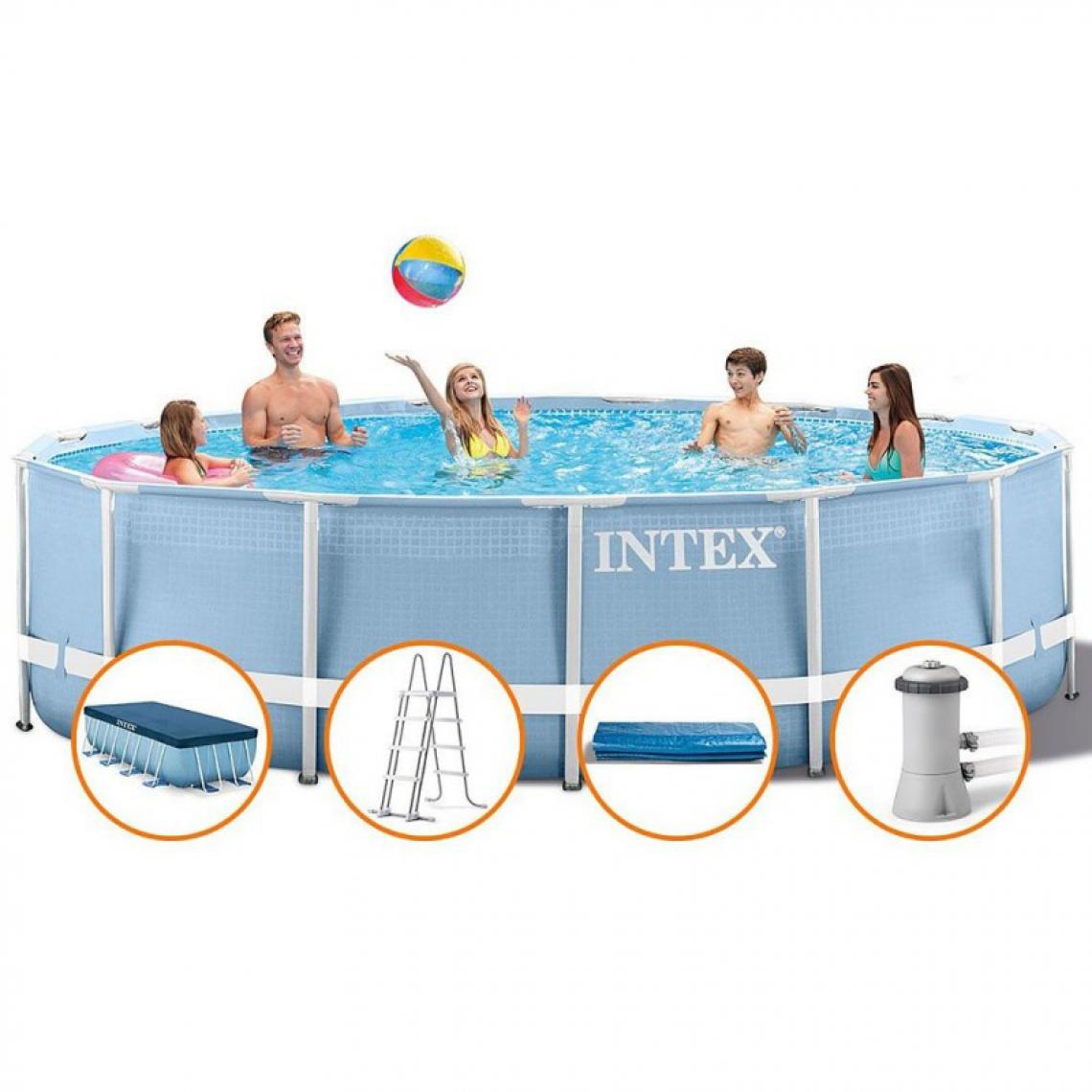 Intex - Piscine tubulaire ronde Prism Intex 4,57 x 1,22 m avec accessoires Intex - Piscine Tubulaire