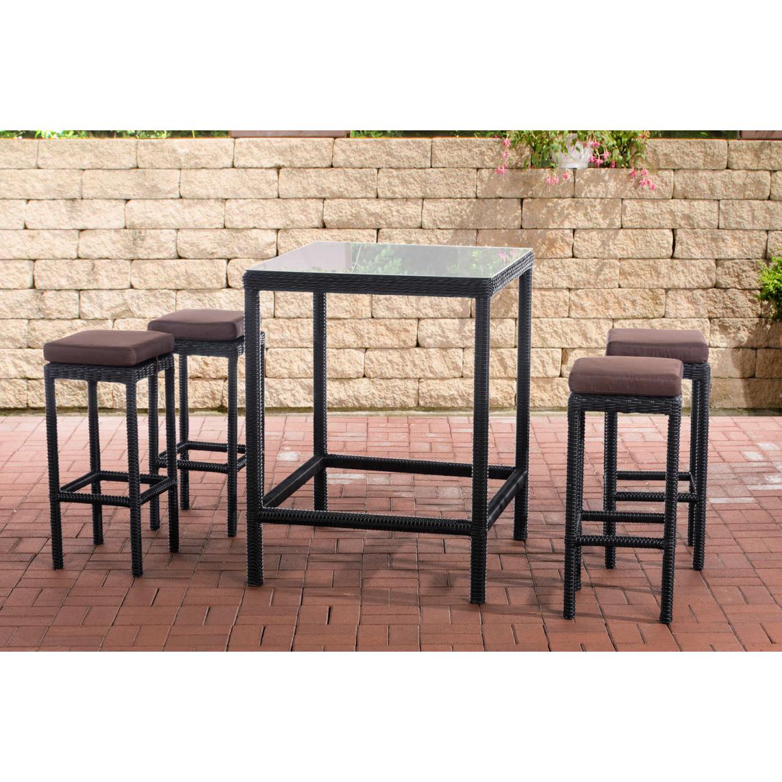 Icaverne - Joli Barre de jardin serie Washington 5mm brun terra couleur noir - Ensembles tables et chaises