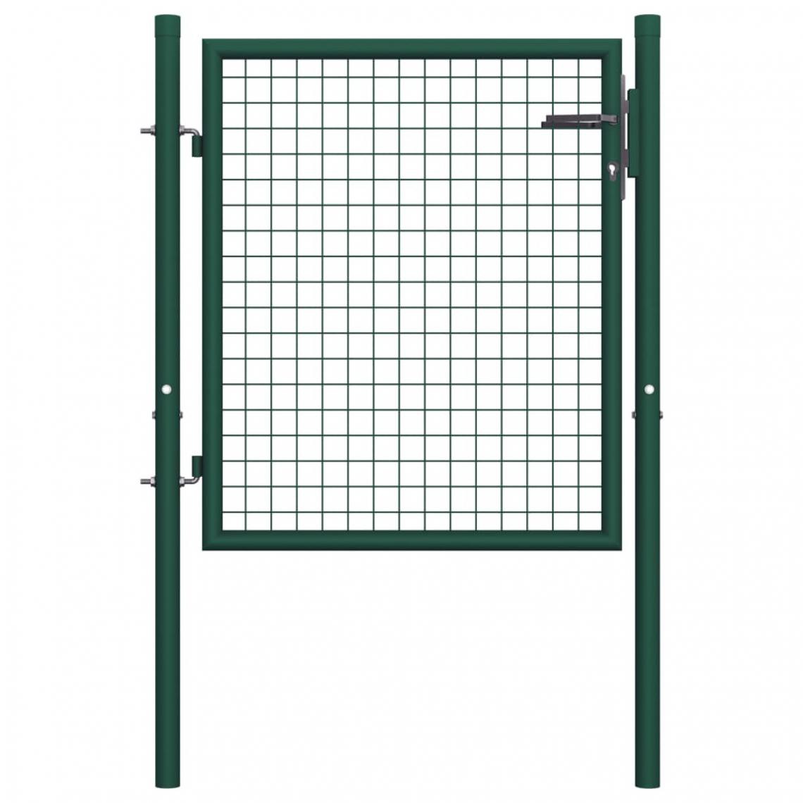 Icaverne - Admirable Clôtures et barrières reference Malé Portail de clôture Acier 100x75 cm Vert - Portillon