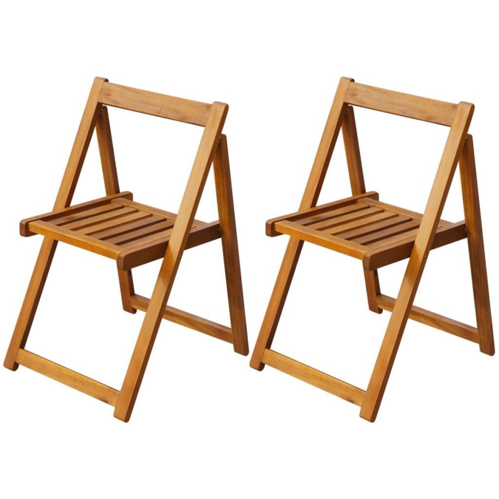 Vidaxl - Chaise pliante d'extérieur 2 pièces Bois d'acacia | Brun - Chaises de jardin