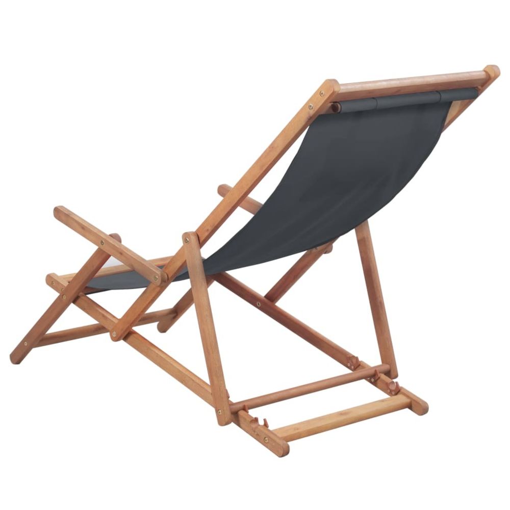 marque generique - Icaverne - Chaises d'extérieur ensemble Chaise de plage pliante Tissu Gris - Chaises de jardin