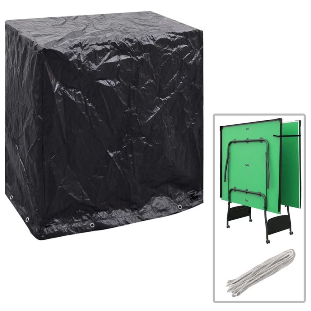 Vidaxl - Housse de mobilier de jardin Table de ping-pong 160x55x182 cm | Noir - Housses pour meubles d'extérieur | Noir | Noir - Ensembles canapés et fauteuils
