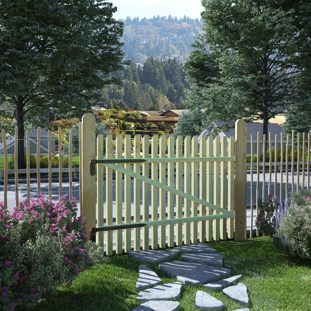 Vidaxl - Porte de jardin en piquets Bois de pin imprégné FSC 100 x 75 cm - Clôtures et barrières - Portillons | Brun | Brun - Portillon