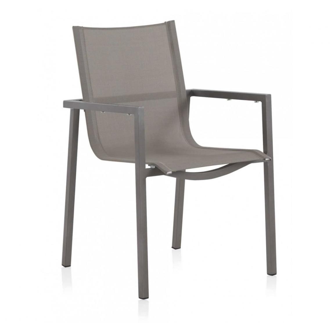 Pegane - Lot de 6 Chaises de jardin, fauteuils en Aluminium coloris Gris foncé - Longueur 61 x Hauteur 86 x Largeur 57 cm - Chaises de jardin