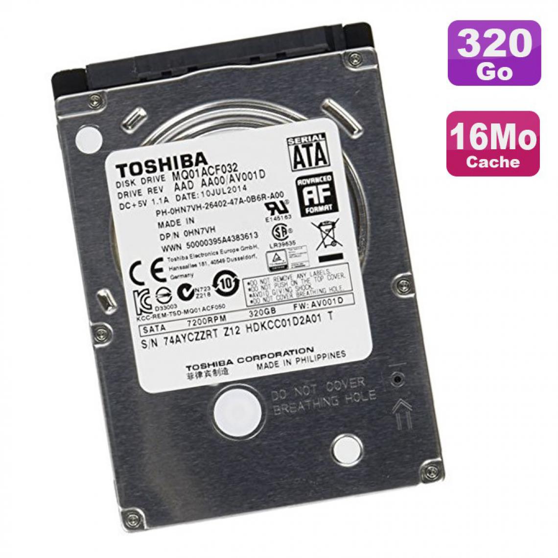 Toshiba - Disque Dur 320Go SATA 2.5" Toshiba MQ01ACF032 7200RPM Pc Portable 16Mo - Disque Dur interne