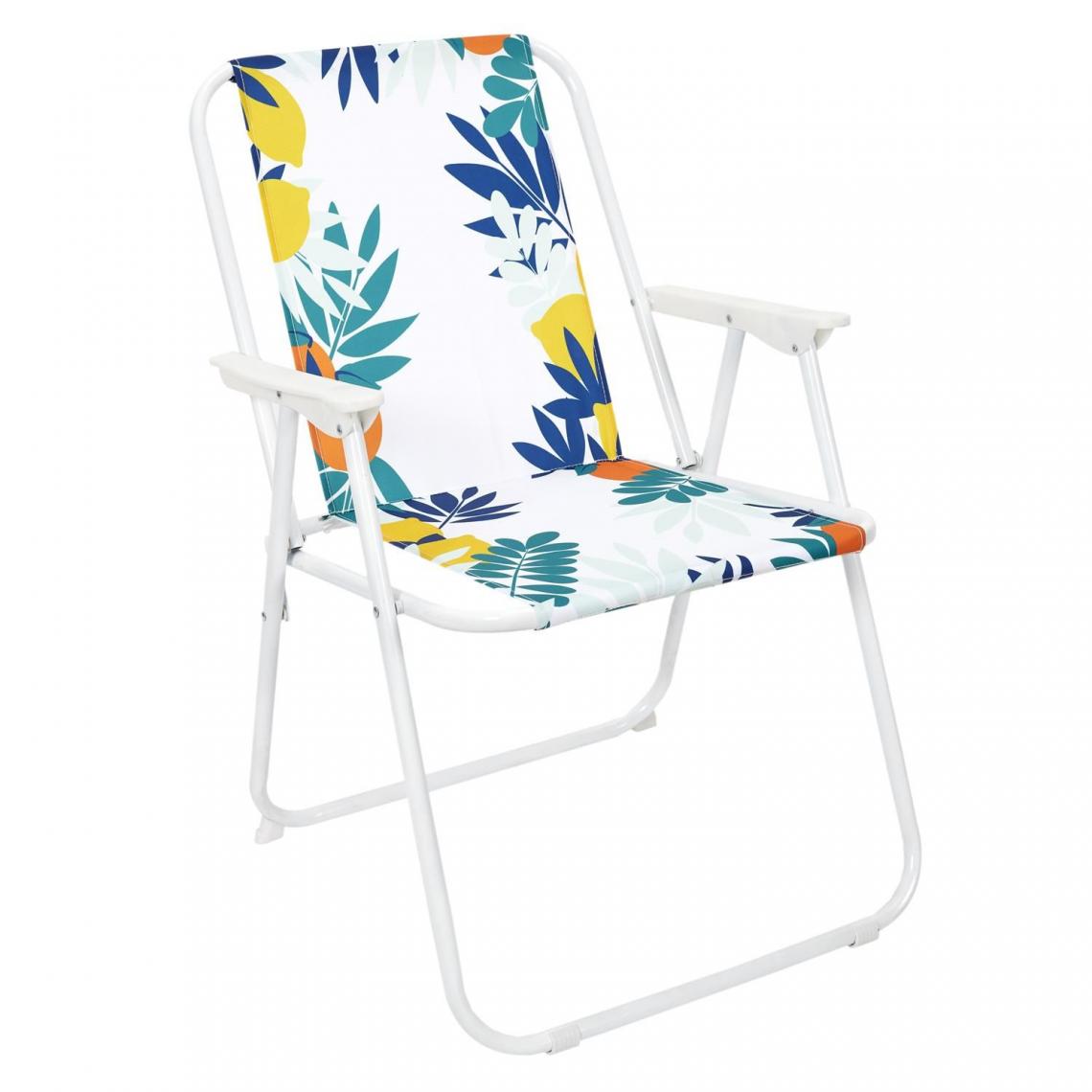Toilinux - Chaise pliante RIO - Imprimé d'agrumes - Chaises de jardin