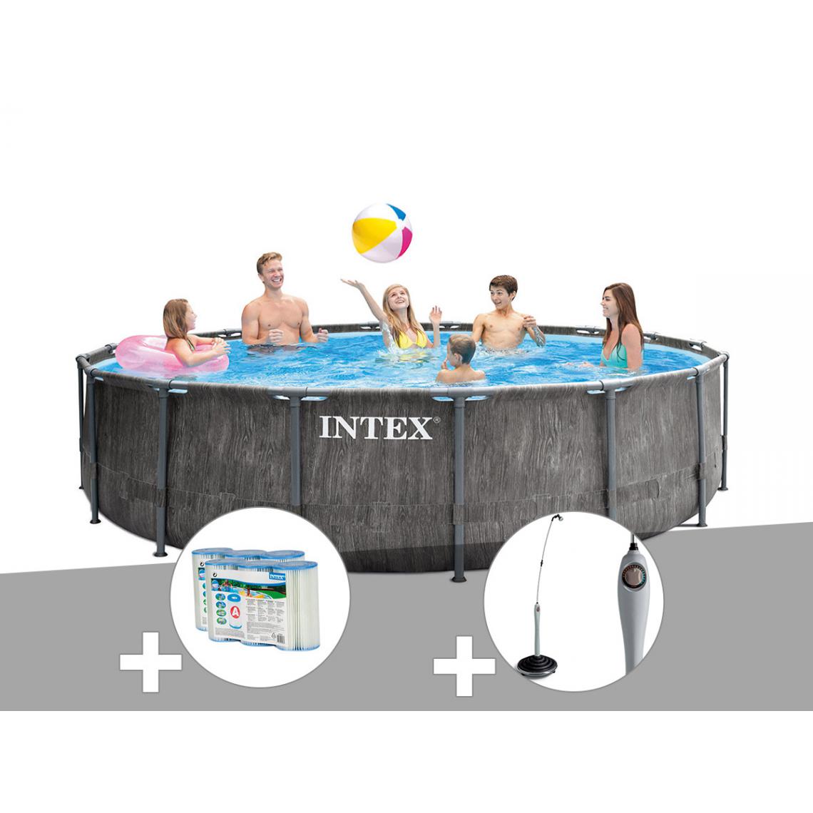 Intex - Kit piscine tubulaire Intex Baltik ronde 5,49 x 1,22 m + 6 cartouches de filtration + Douche solaire - Piscine Tubulaire