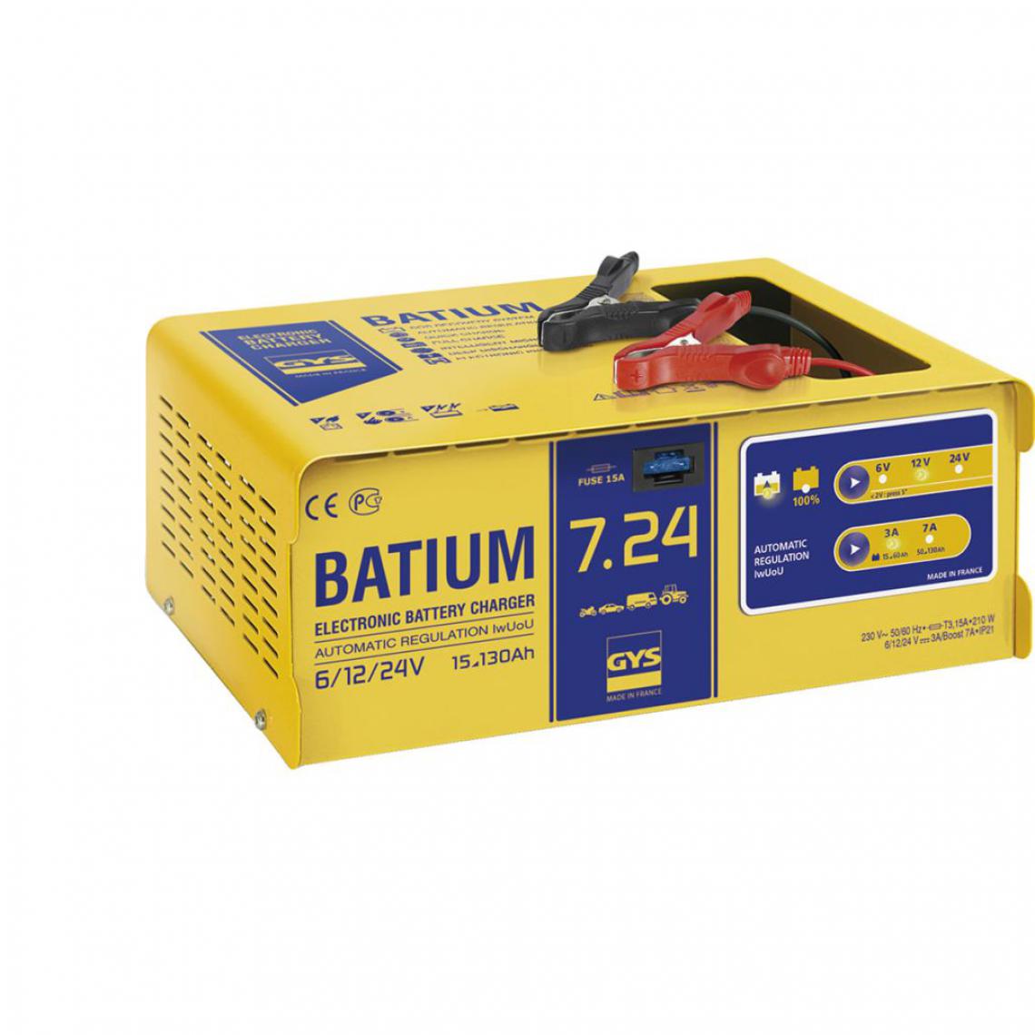 Gys - GYS Chargeur de batterie BATIUM 7-24 15-130 Ah 210 W 3/7 A - Consommables pour outillage motorisé