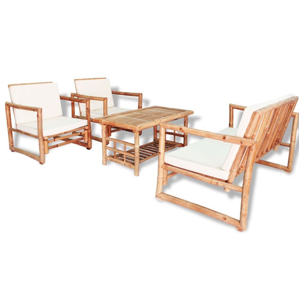 Vidaxl - Ensemble de mobilier de jardin 12 pcs Bambou | Brun - Ensembles canapés et fauteuils