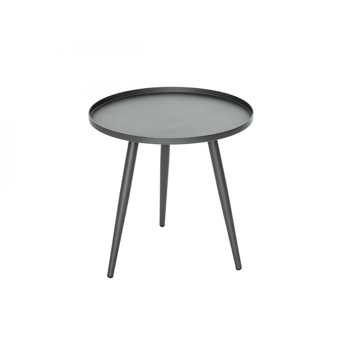 Jardiline - Table basse gigogne ronde grise en aluminium Antiparos Ø 50 x 50 cm - Jardiline - Ensembles tables et chaises