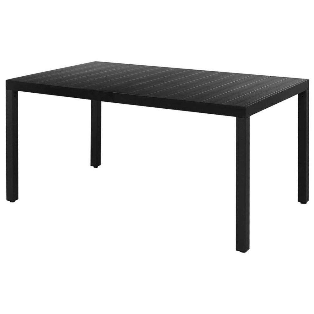 Vidaxl - Table à manger de jardin WPC Aluminium 150 x 90 x 74 cm Noir | Noir - Ensembles canapés et fauteuils