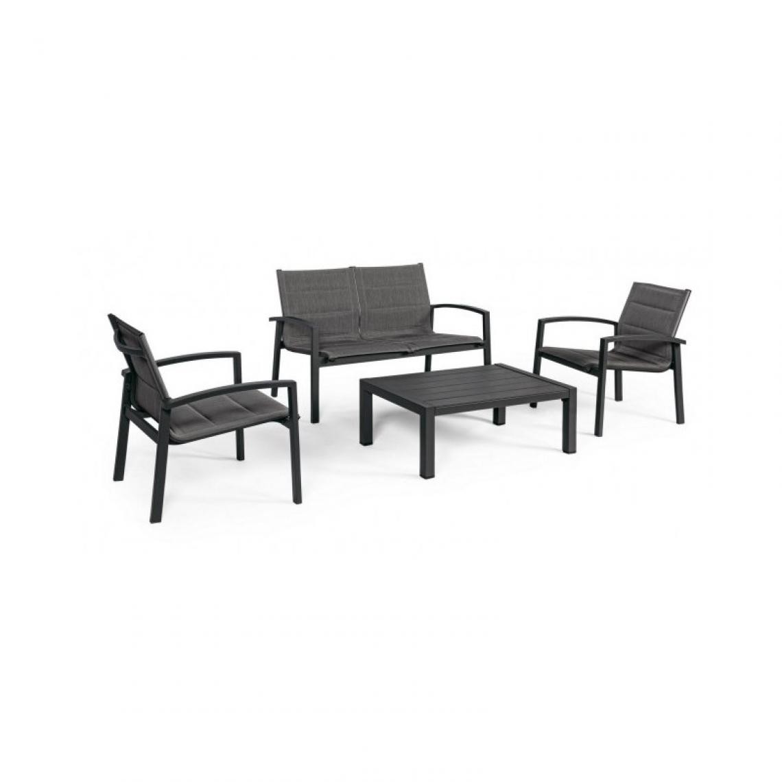 Webmarketpoint - Ensemble de jardin Salon en aluminium Anthracite LAIKEN YK13 quatre pièces - Ensembles tables et chaises