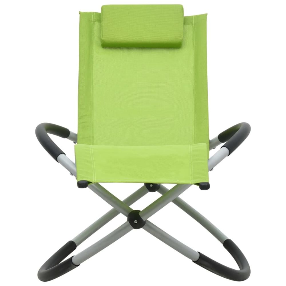 Icaverne - Icaverne - Bains de soleil ensemble Chaise longue pour enfants Acier Vert - Transats, chaises longues