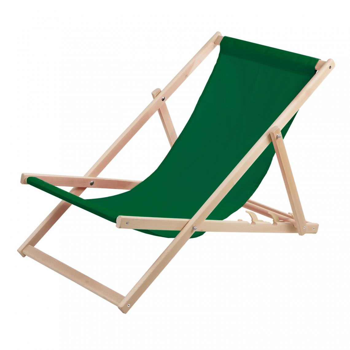 Sans Marque - Chaise longue Wood Ok confortable ,en bois , vert, idéale pour la plage, le balcon, la terrasse - Transats, chaises longues
