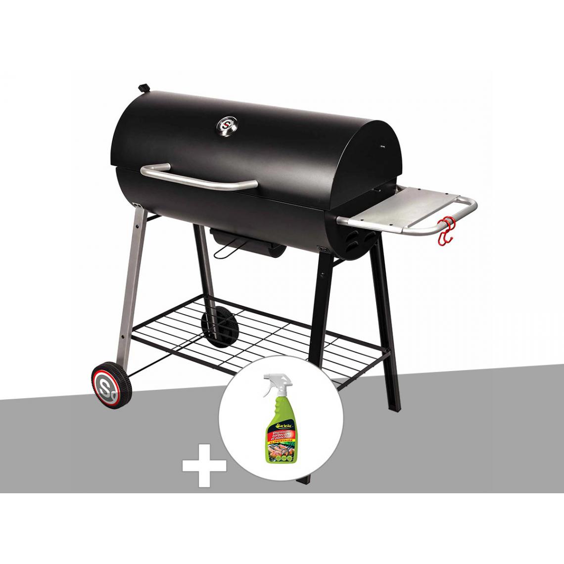 Somagic - Barbecue à charbon sur chariot Michigan - Somagic + Dégraissant pour barbecue - Barbecues charbon de bois