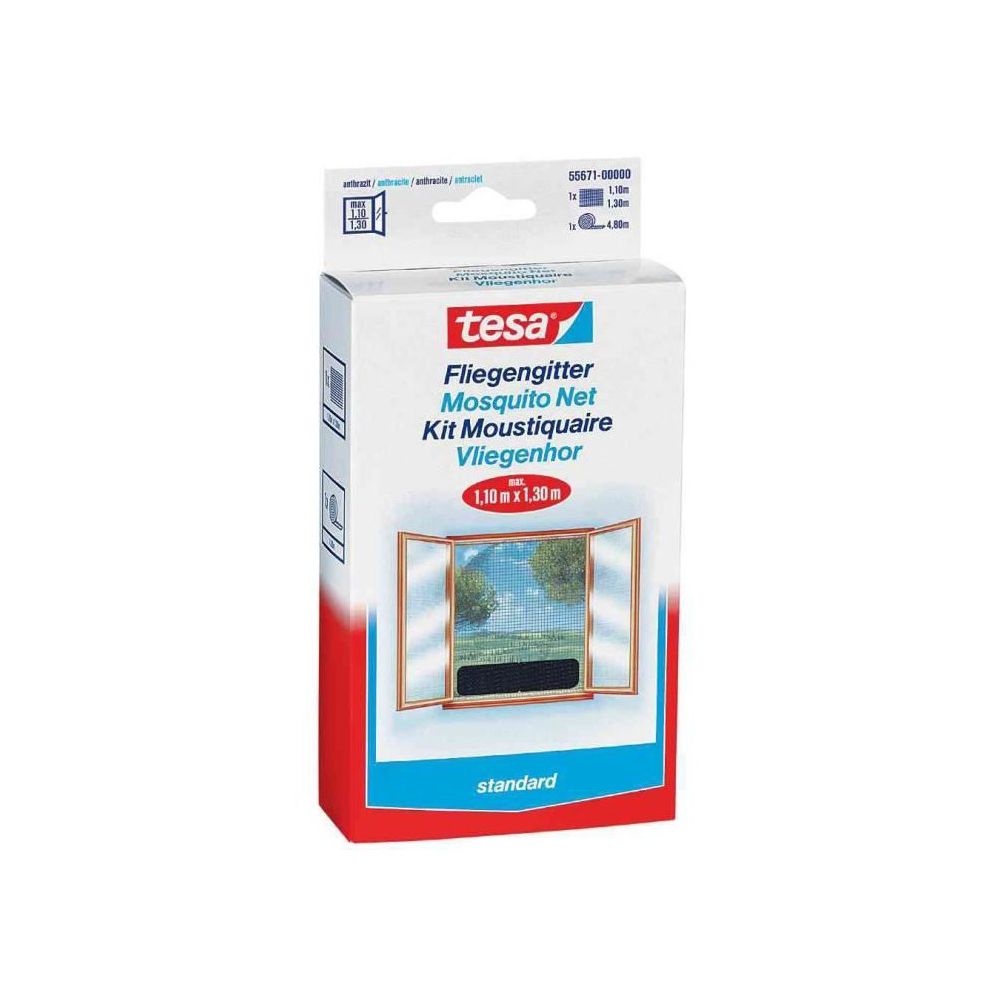 Tesa - TESA Moustiquaire Standard pour fenetres - 1,10 m x 1,3 m - Blanc - Moustiquaire Fenêtre