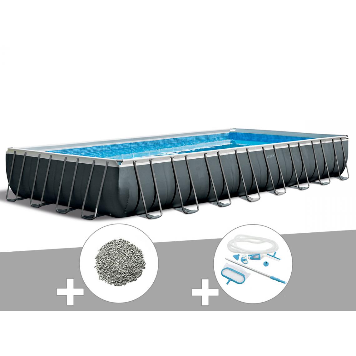 Intex - Kit piscine tubulaire Intex Ultra XTR Frame rectangulaire 9,75 x 4,88 x 1,32 m + 20 kg de zéolite + Kit d'entretien - Piscine Tubulaire