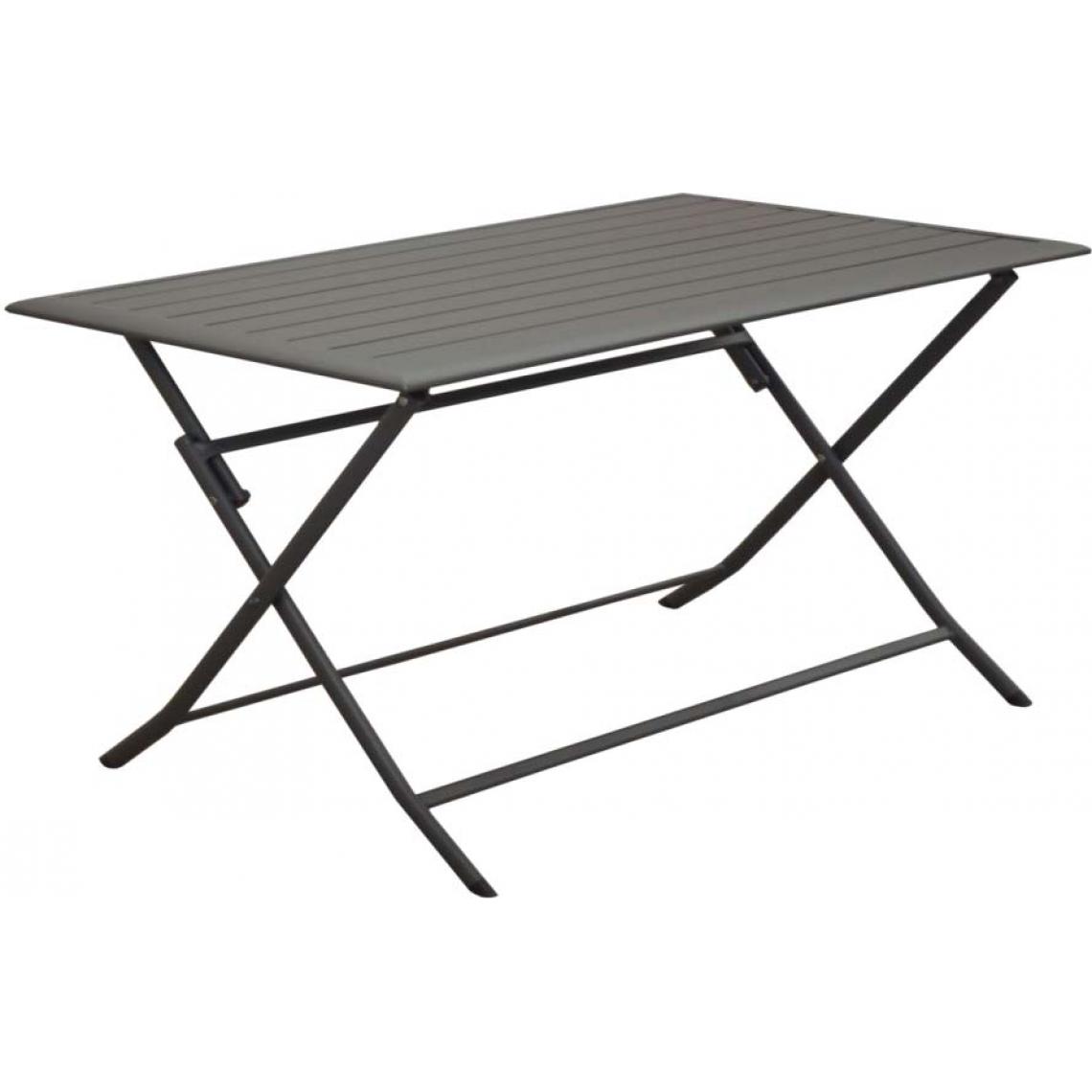 Proloisirs - Table pliante terrasse en aluminium Lorita 140x77 cm - Tables de jardin