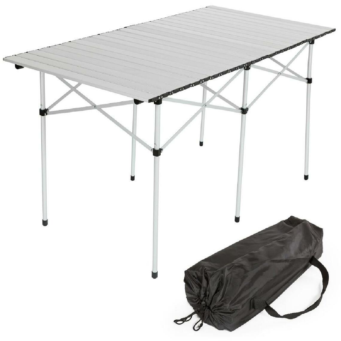 Helloshop26 - Table de camping jardin pique-nique aluminium pliante 140x70 cm + sac 2008034 - Tables de jardin