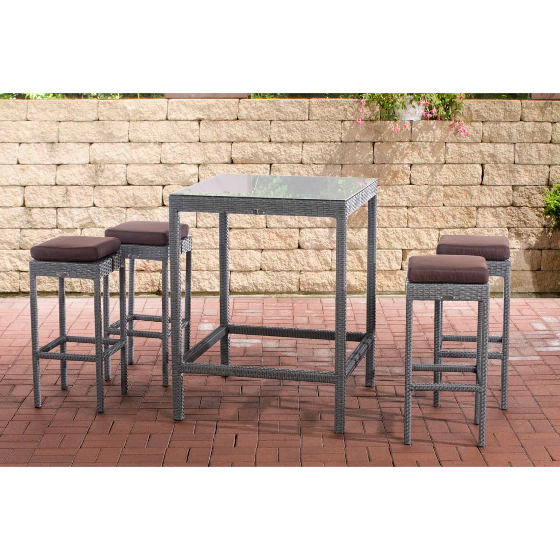 Icaverne - Stylé Bar de jardin ligne Washington terra marron couleur gris - Ensembles tables et chaises