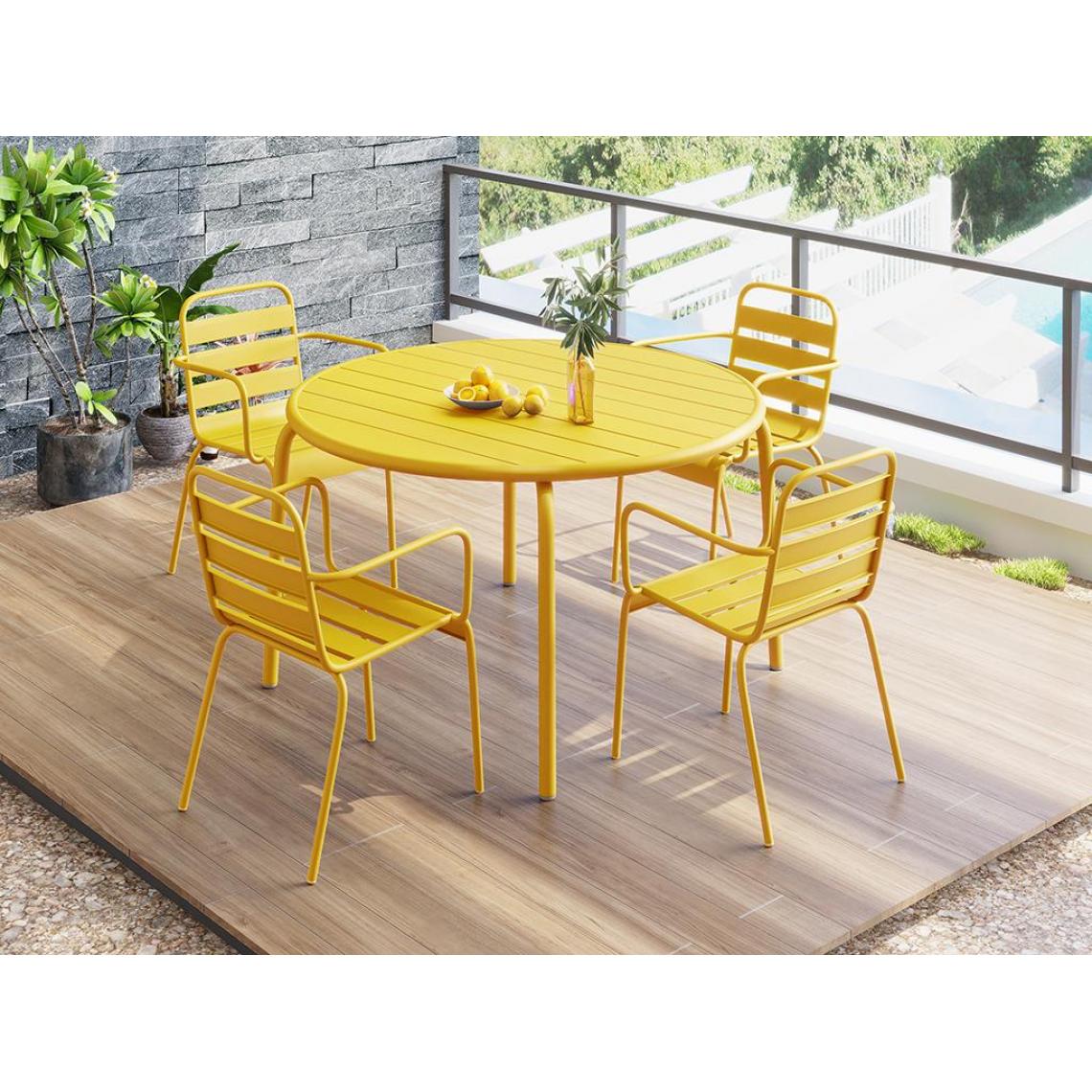 Vente-Unique - Ensemble jardin table et chaise MIRMANDE - Ensembles tables et chaises