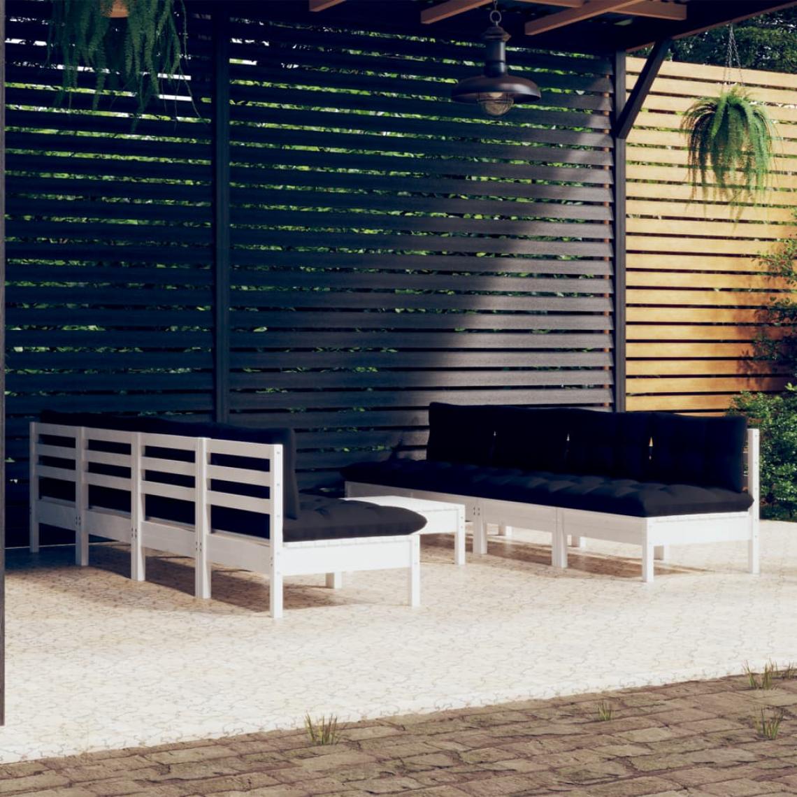 Vidaxl - vidaXL Salon de jardin 9 pcs avec coussins Bois de pin massif - Ensembles canapés et fauteuils