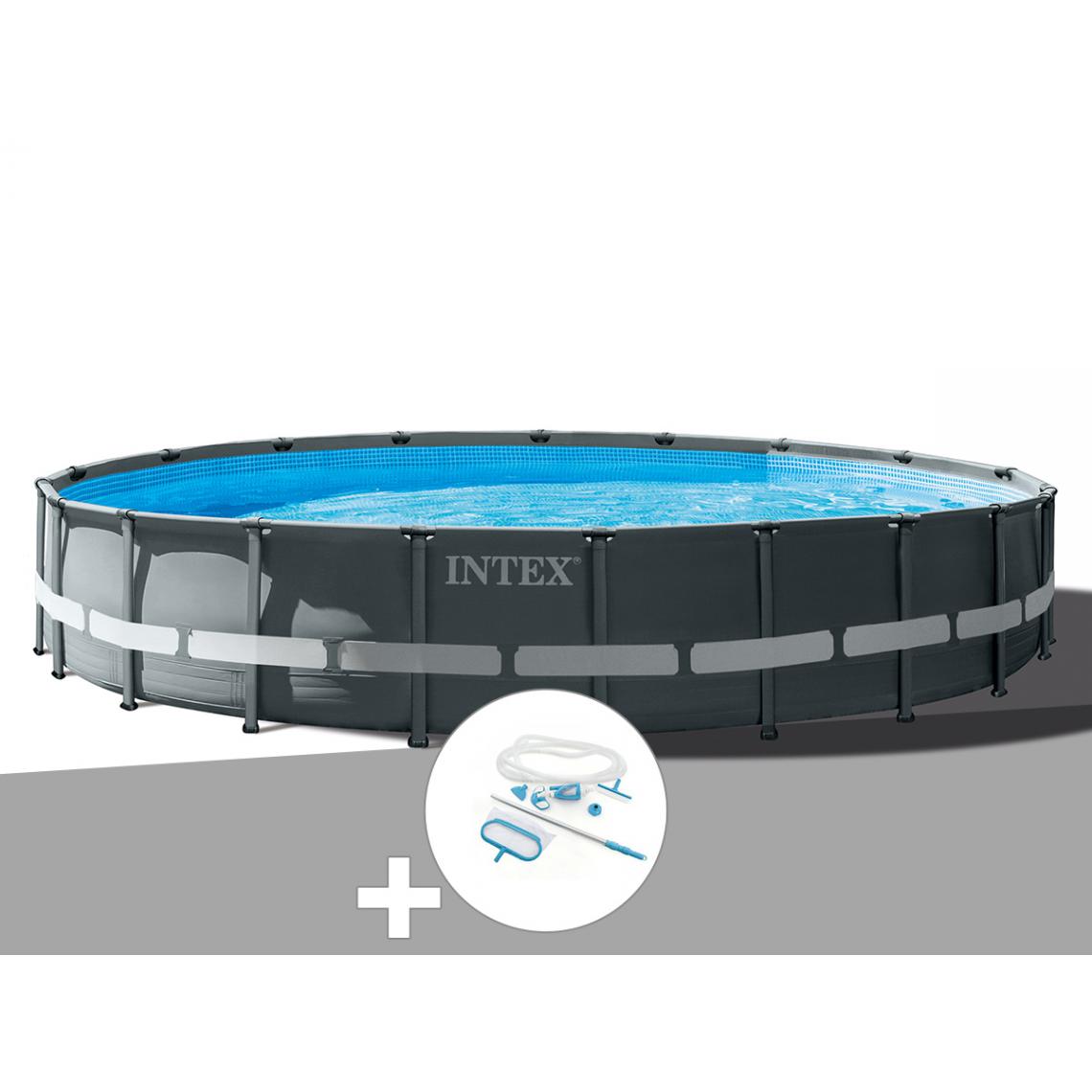 Intex - Kit piscine tubulaire Intex Ultra XTR Frame ronde 6,10 x 1,22 m + Kit d'entretien - Piscine Tubulaire