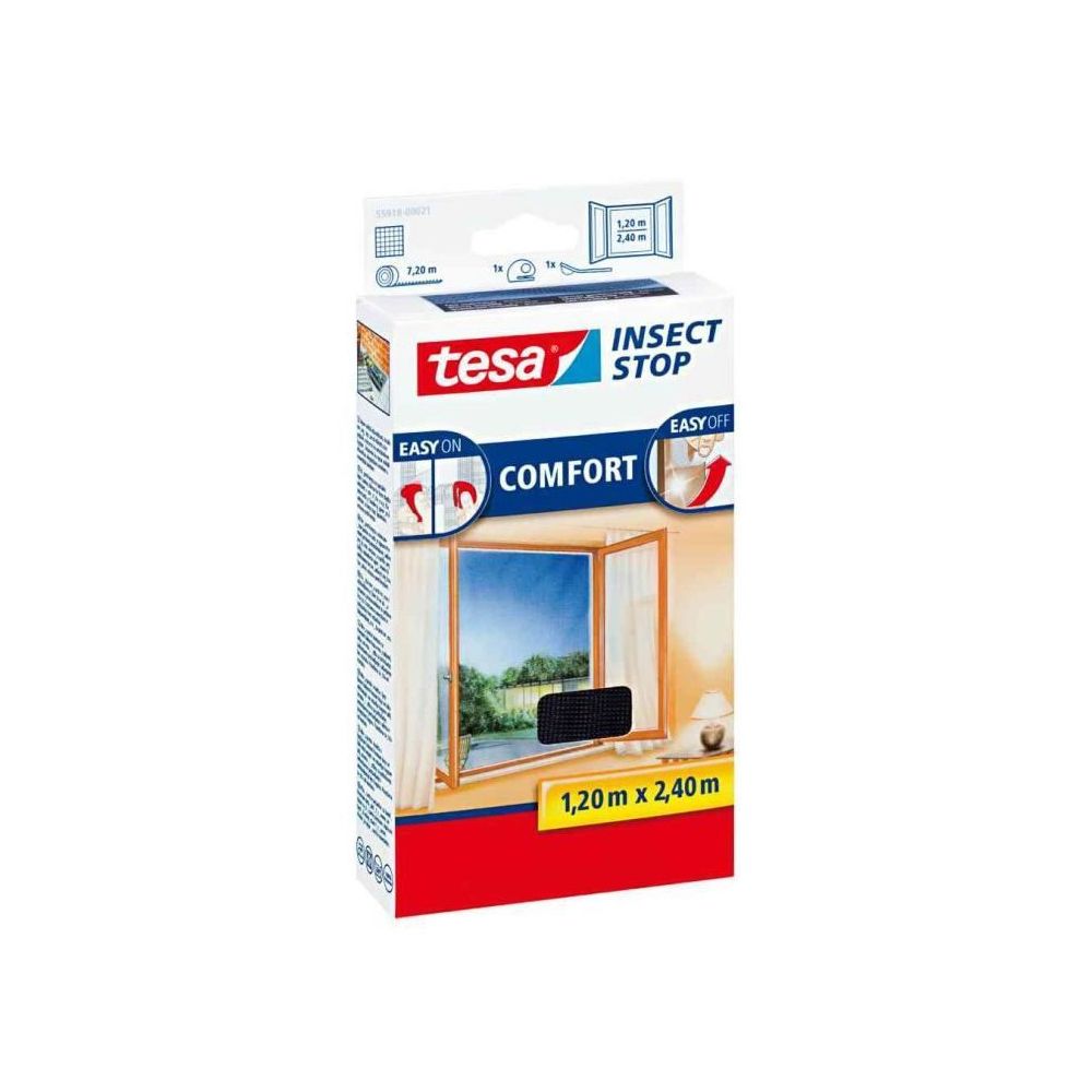Tesa - TESA Moustiquaire Comfort pour porte-fenetres - 1,20 m x 2,4 m - Blanc - Moustiquaire Fenêtre